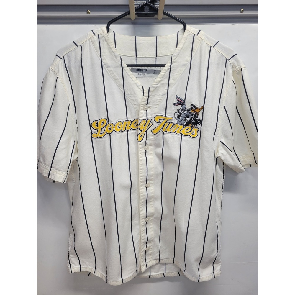 Vtg Hollister boxy fit Looney Tunes Bugs Bunny Baseball Jersey Shirt XS